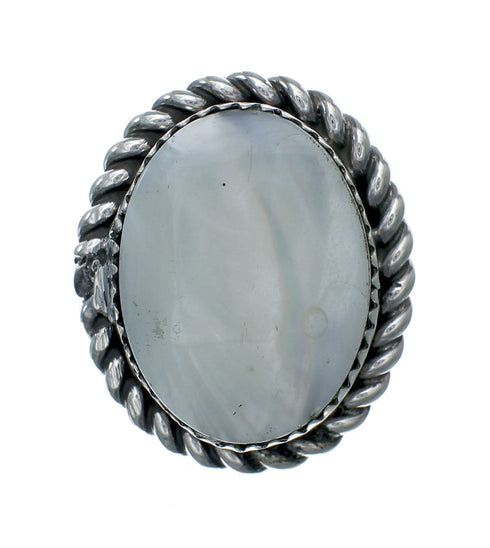 Mother of Pearl Navajo Sterling Silver Ring Size 7-1/4 SN20254